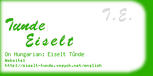 tunde eiselt business card